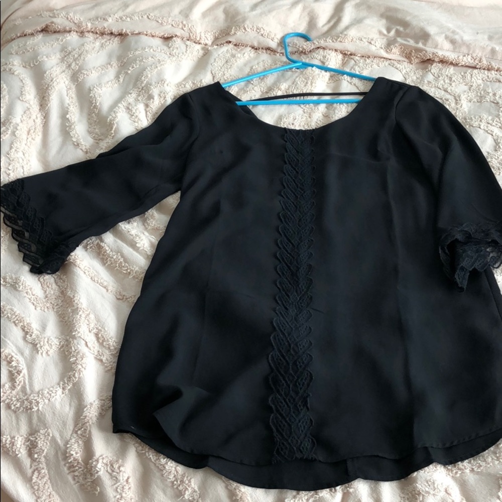 Black dress with lace sleeves